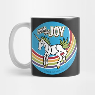 Jump into Joy Rainbow Unicorn — Dancing Uniquorn Illustration series Mug